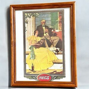Norman Rockwell Coca Cola Lithograph Grandpa Mandolin Lady Man
